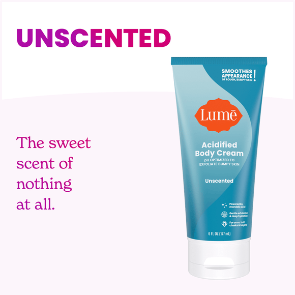 Light-blue-Lume-unscented-acidified-body-cream-next-to-the-text_-Unscented-the-sweet-scent-of-nothing-at-all.png
