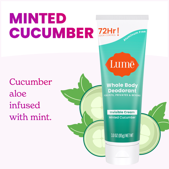 Lume-minted-cucumber-whole-body-cream-deodorant-tube-over-3-cucumbers-and-the-text_-Minted-Cucumber-Cucumber-Aloe-infused-1-2.png