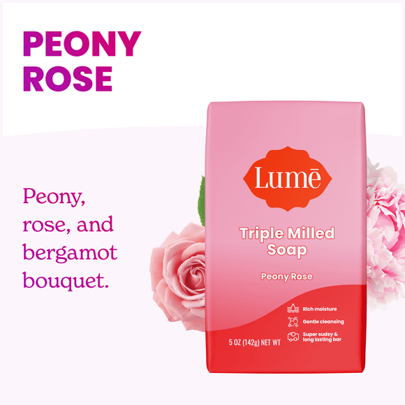 Pink-Lume-peony-rose-scented-soap-bar-over-two-pink-roses-and-the-text_-Peony-rose-peony-rose-and-bergamot-bouquet.png